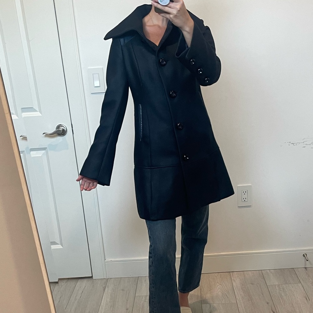 Mackage Wool Cashmere Leather Coat